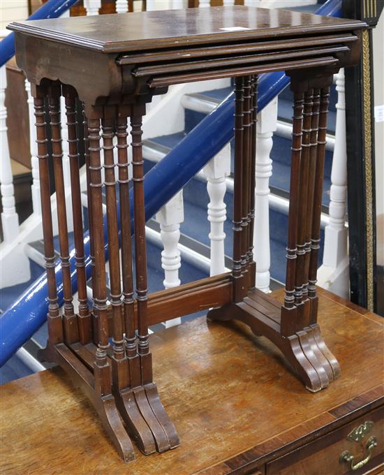 An Edwardian nest of mahogany quartetto tables, W.1ft 9in.